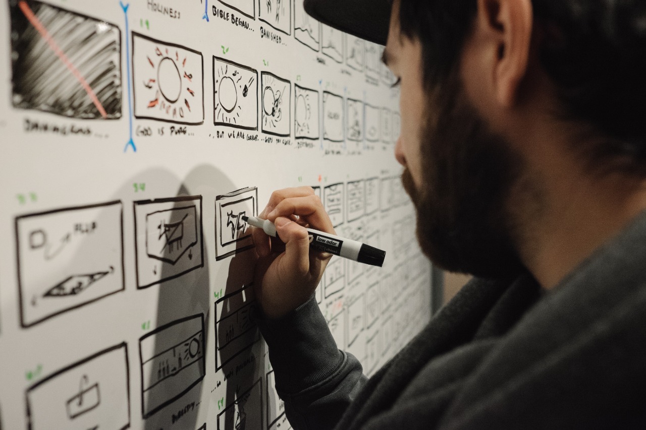 Designer planejando projeto